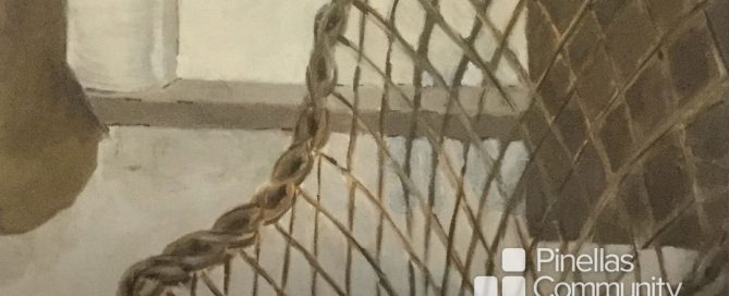 Section of chair painting by Lynn Foskett Pierson in 1969.