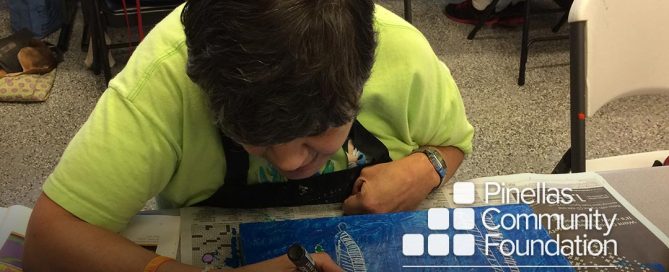 Woman exploring aging through community painting project