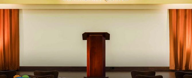 The stage is lit at the Clearwater Martin Luther King Jr Community Center.