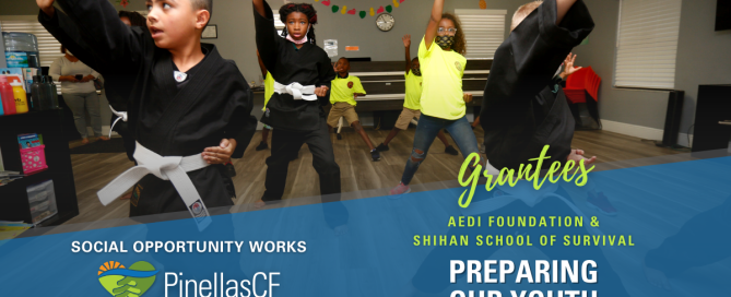 A group of students practice martial arts and learn life skills at Shihan School of Survival’s Youth on Track program.