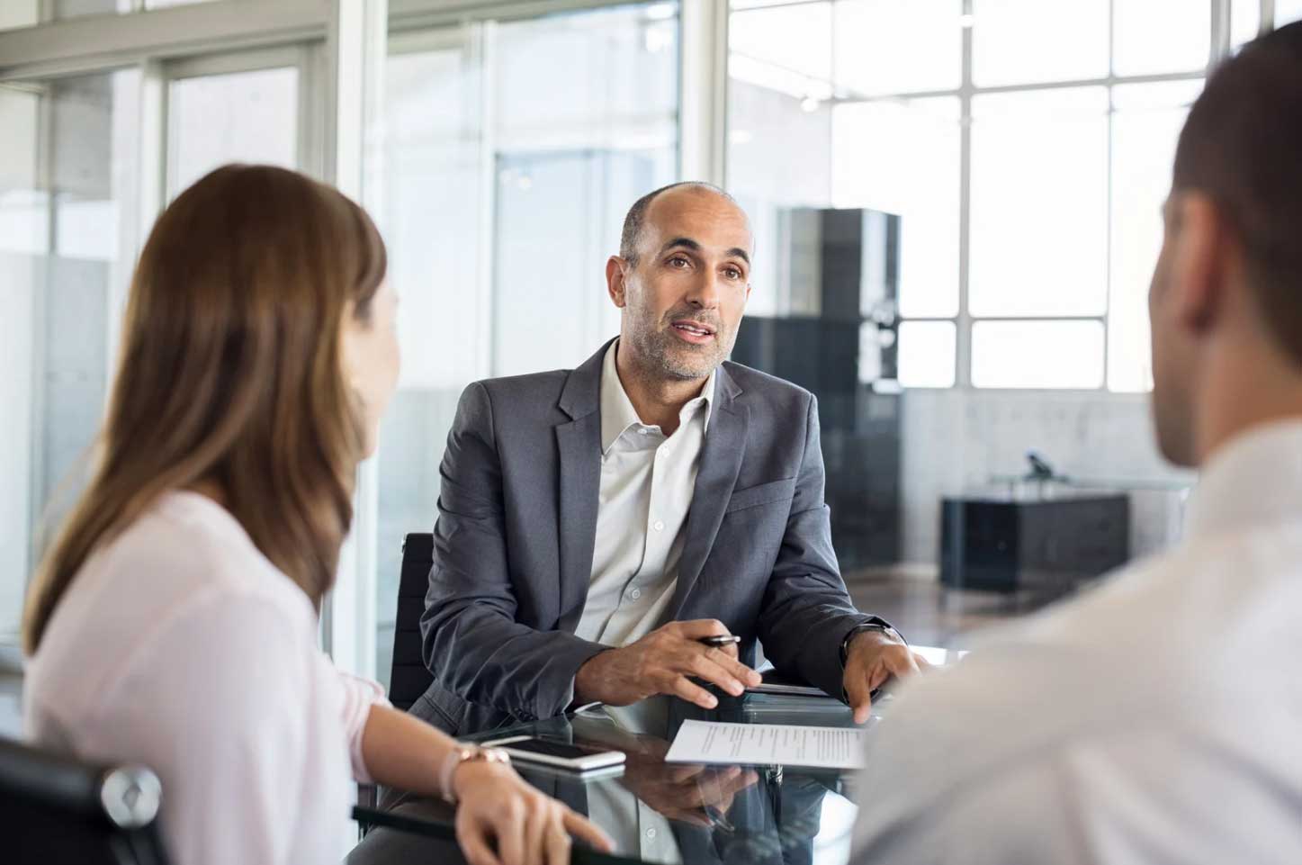 Couple discussing the tax benefits of donor advised funds with their accountant