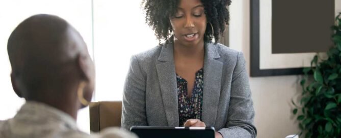 a woman talking to Pinellas Community Foundation about her Donor Advised Fund