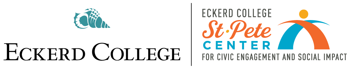 Logos for Eckerd College and the Eckerd College St. Pete Center for Civic Engagement and Social Impact