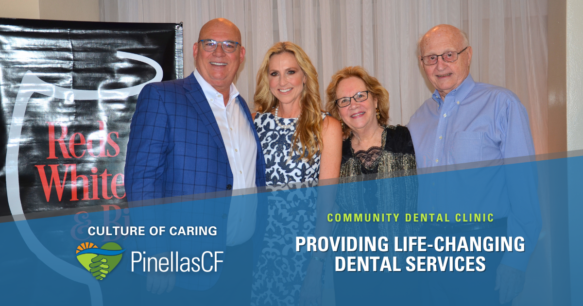 Co-chair Bradley Meinck, co-chair and CDC board member Dr. Lee Ann Brown, Helen Umberg, and CDC past board chair Paul Umberg at the Community Dental Clinic’s Reds, Whites, and Bites event on Friday, April 19, 2024.