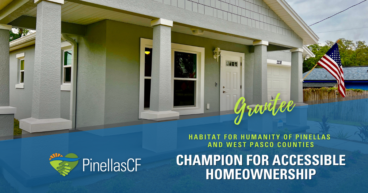 A new home constructed by Habitat for Humanity of Pinellas and West Pasco Counties provides accessible homeownership for a deserving family.